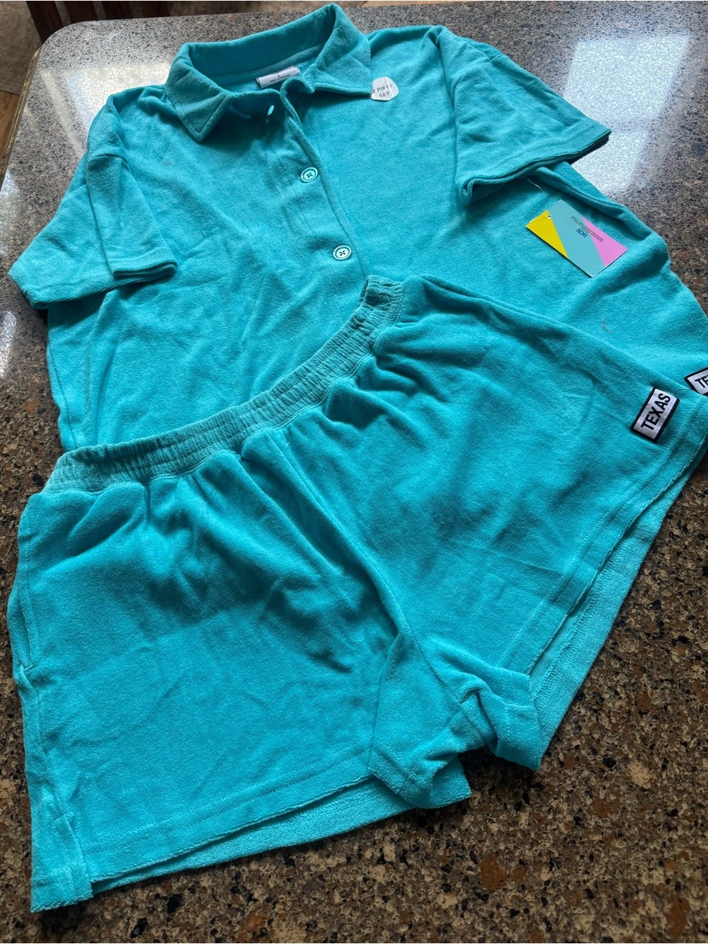 Woman’s Terry *Texas* Top & Shorts Lounge Set